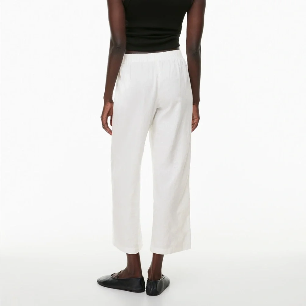 Aritzia Sontag Linen Cropped Pant Babaton The Group Pants XL NEW NWT - Picture 12 of 13